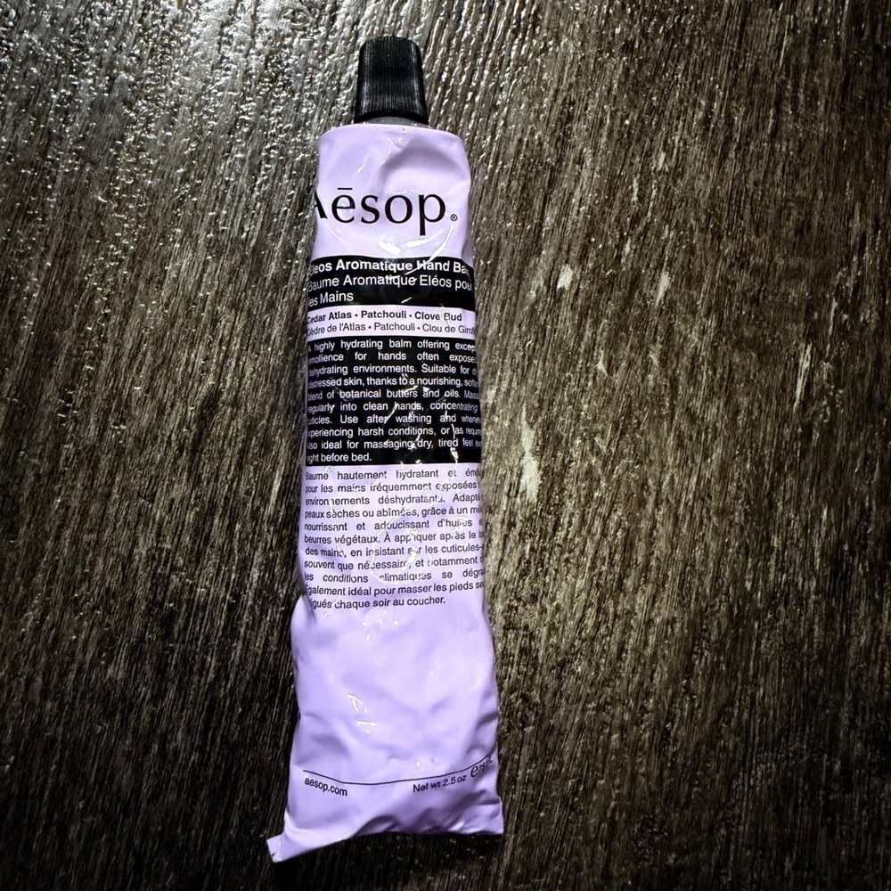 Aesop Eleos Aromatique Hand Balm Unisex 2.5oz Purple Cedar Patchouli Clove Bud